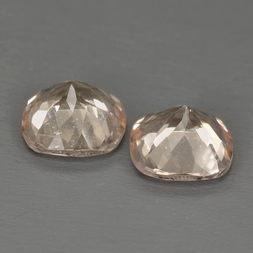 Pedras preciosas de morganita laranja natural de 1,51 ct, almofada cortada, VS