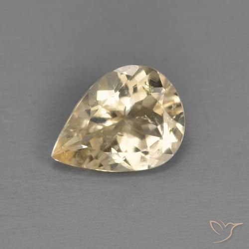 0.87ct Natural Dourado claro Morganita, Formato de pêra, VS