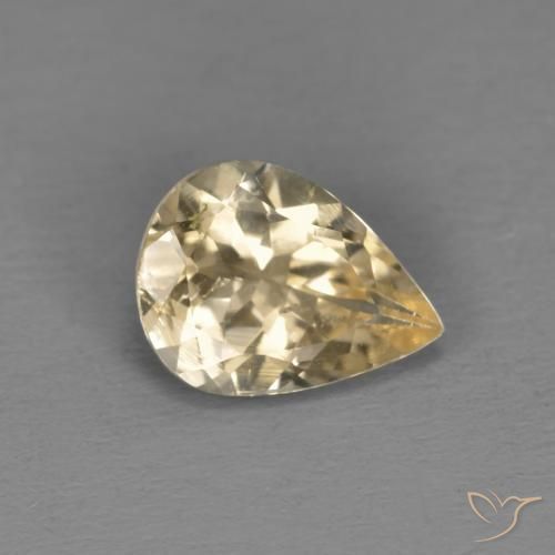 Morganita Dourado claro Natural 0.87ct, Formato de pêra, VS