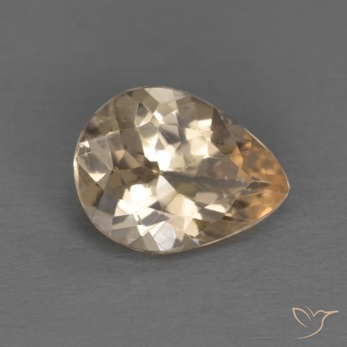 0.85ct Natural Dourado claro Morganita, Formato de pêra, VS