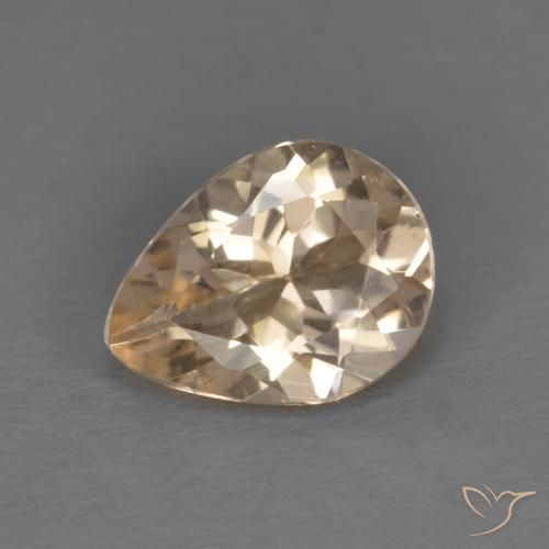 Morganita Dourado claro Natural 0.85ct, Formato de pêra, VS