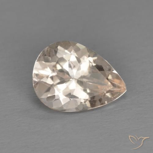 0.76ct Natural Rosa salmão Morganita, Formato de pêra, VS