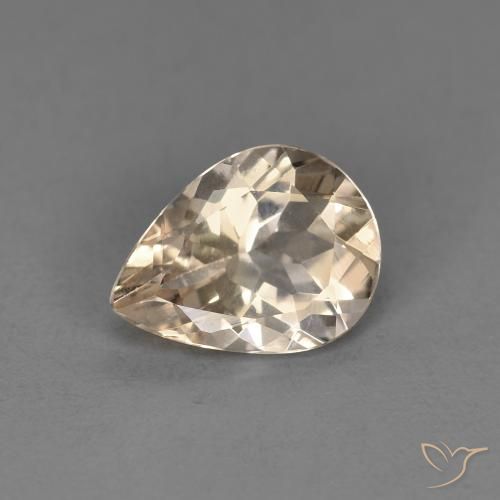 0.84ct Natural Dourado claro Morganita, Formato de pêra, VS