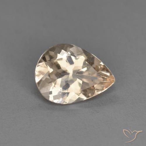 Morganita Dourado claro Natural 0.84ct, Formato de pêra, VS
