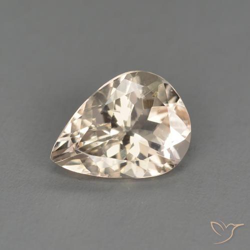 0.95ct Natural Dourado claro Morganita, Formato de pêra, VS