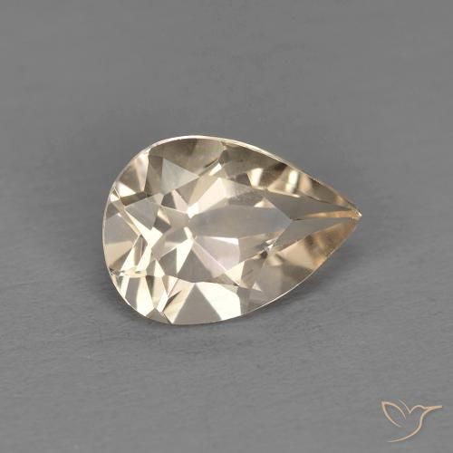 Morganita Dourado claro Natural 0.98ct, Formato de pêra, VS