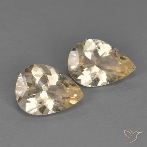 Pedras preciosas de Morganita Dourado claro natural de 1.73 ct, Formato de pêra, VS