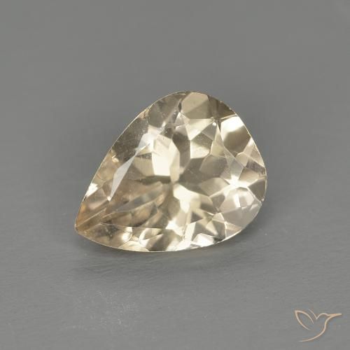 0.82ct Natural Dourado claro Morganita, Formato de pêra, VS-SI