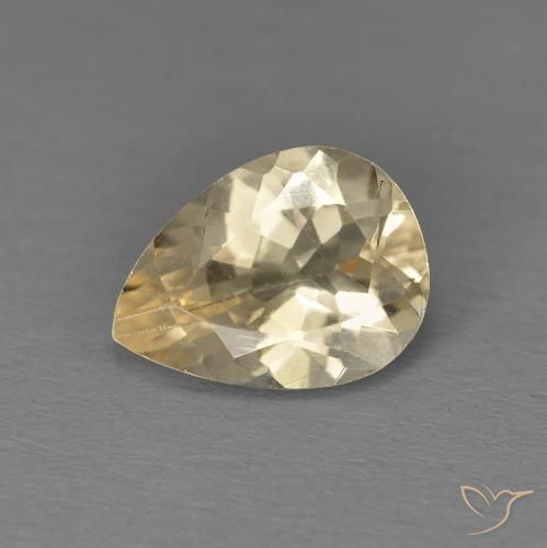 0.99ct Natural Dourado claro Morganita, Formato de pêra, VS