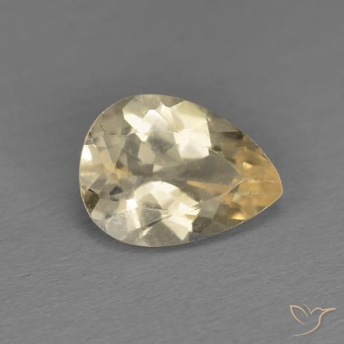 Morganita Dourado claro Natural 0.99ct, Formato de pêra, VS