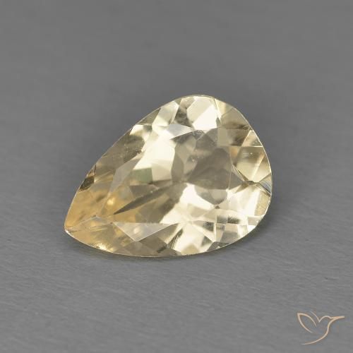 0.90ct Natural Dourado claro Morganita, Formato de pêra, VS