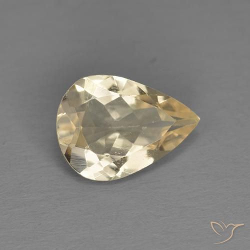 0.79ct Natural Dourado claro Morganita, Formato de pêra, VS