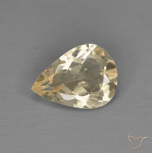 Morganita Dourado claro Natural 0.79ct, Formato de pêra, VS