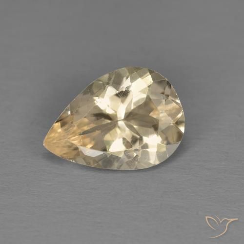 0.85ct Natural Dourado claro Morganita, Formato de pêra, VS