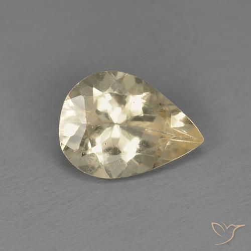 Morganita Dourado claro Natural 0.89ct, Formato de pêra, VS