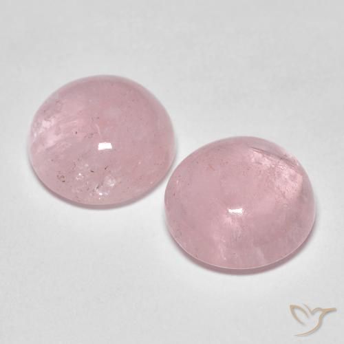 Pedras preciosas de morganita rosa natural de 8,73 ct, corte redondo, translúcido