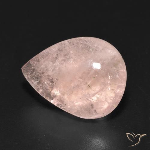 Morganita Rosa Flamingo Natural 6.51ct, Formato de pêra, Transparente