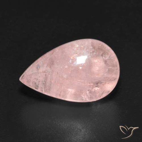 Morganita Rosa coral claro Natural 4.94ct, Formato de pêra, Transparente