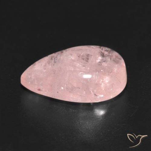 Morganita Rosa coral claro Natural 4.94ct, Formato de pêra, Transparente