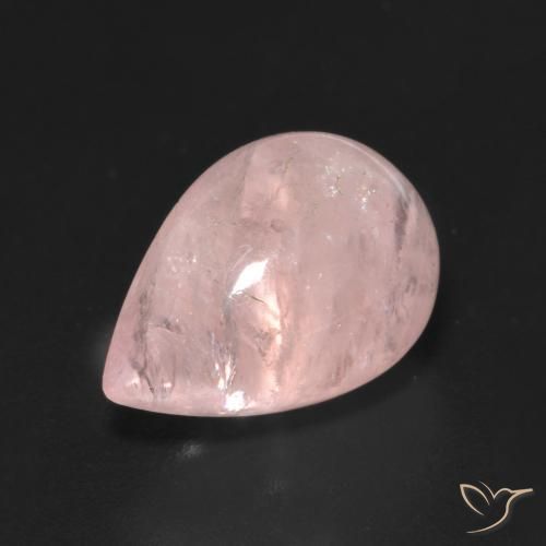 Morganita Coral Rosa Natural 6.83ct, Formato de pêra, Transparente