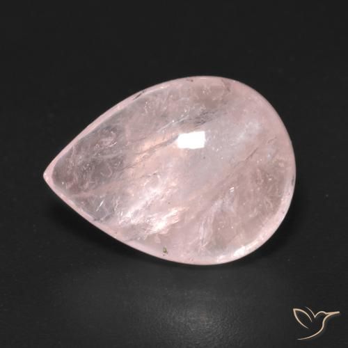 7.57ct Natural Coral Rosa Morganita, Formato de pêra, Transparente