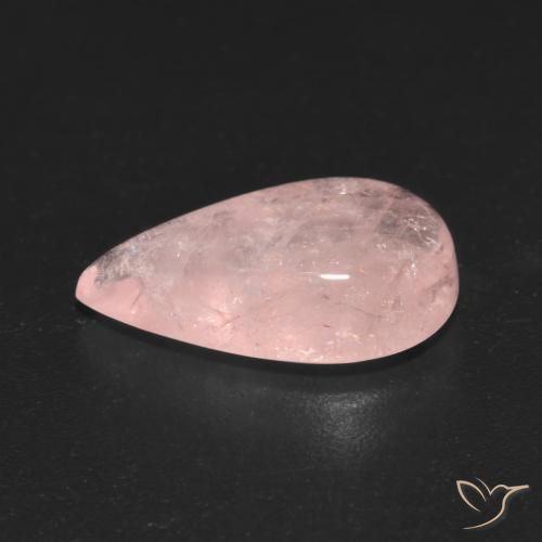 Morganita Rosa Flamingo Natural 4.49ct, Formato de pêra, Transparente
