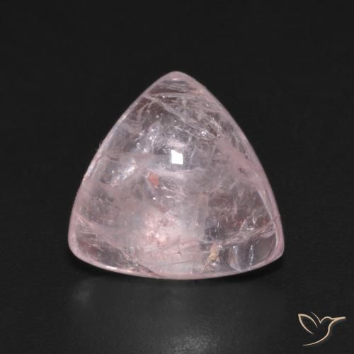4.11ct Natural Coral Rosa Morganita, Trilhão, Transparente