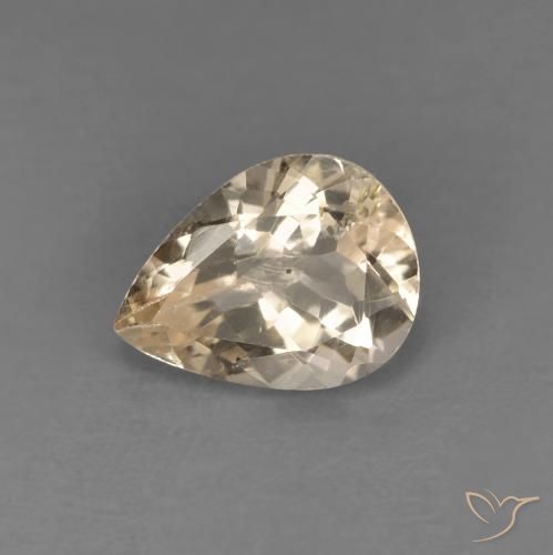 0.98ct Natural Light Neutral Orange Morganita, Formato de pêra, VS