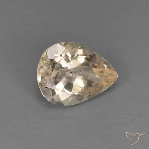 Morganita Light Neutral Orange Natural 0.98ct, Formato de pêra, VS