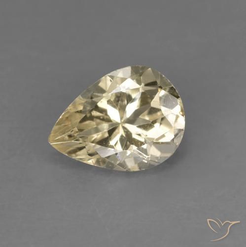 0.90ct Natural Dourado claro Morganita, Formato de pêra, VS