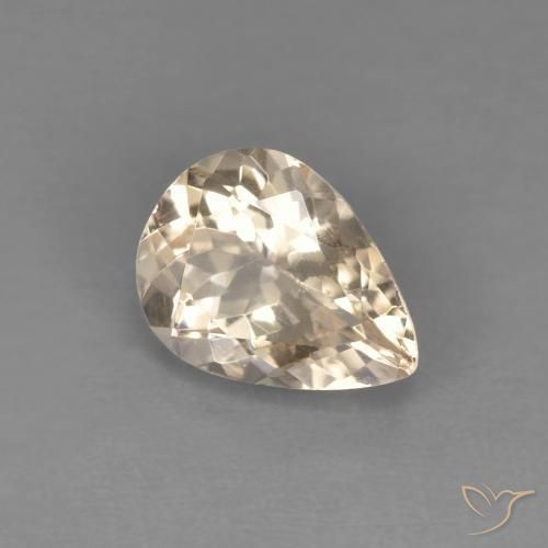 Morganita Dourado claro Natural 0.98ct, Formato de pêra, VVS-VS
