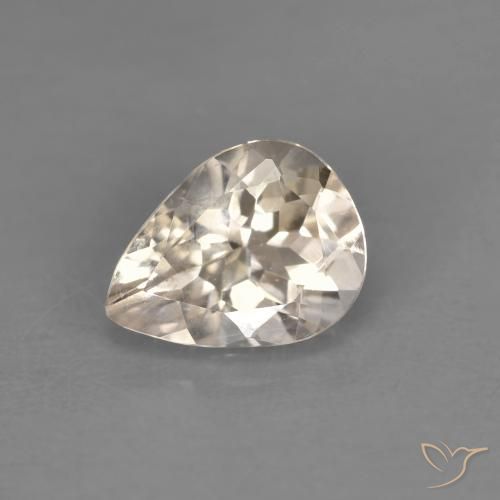0.89ct Natural Dourado claro Morganita, Formato de pêra, VVS-VS