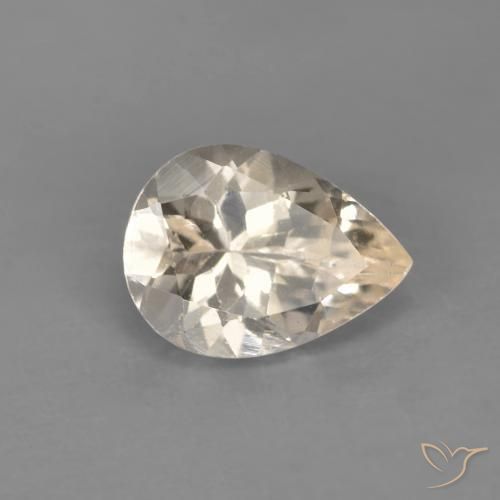 Morganita Dourado claro Natural 0.96ct, Formato de pêra, VVS-VS