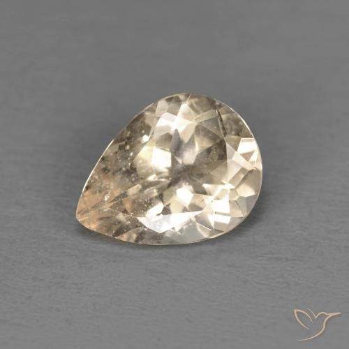 0.89ct Natural Light Neutral Orange Morganita, Formato de pêra, VS