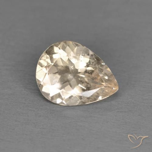 Morganita Light Neutral Orange Natural 0.89ct, Formato de pêra, VS