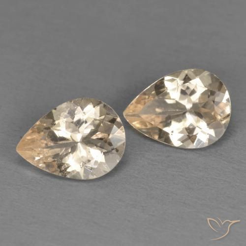 Pedras preciosas de Morganita Light Neutral Orange natural de 1.52 ct, Formato de pêra, VS