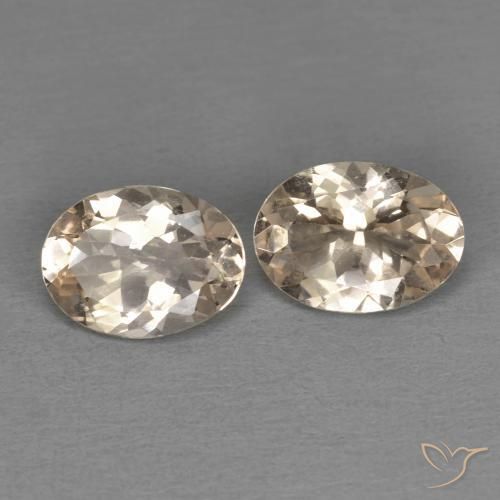 Pedras preciosas de Morganita Light Neutral Orange natural de 1.67 ct, oval, VS