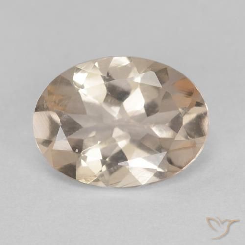 Morganita laranja natural 0,93ct, corte oval, VVS-VS