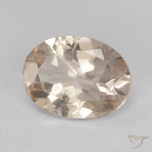 Morganita laranja natural 0,93ct, corte oval, VVS-VS