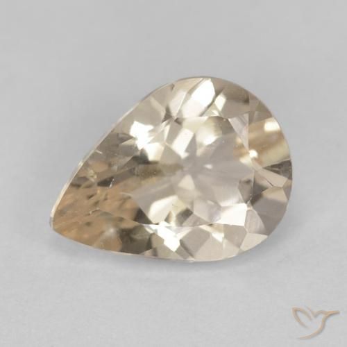 0.85ct Natural Dourado claro Morganita, Formato de pêra, VS