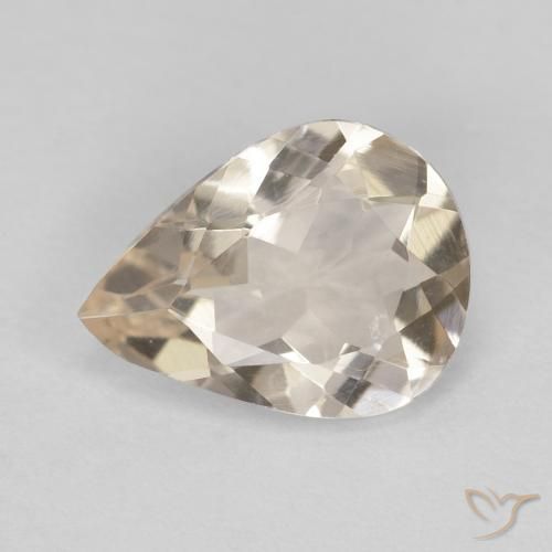 0.75ct Natural Light Neutral Orange Morganita, Formato de pêra, VVS-VS
