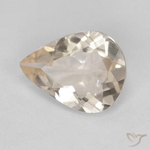 Morganita Light Neutral Orange Natural 0.75ct, Formato de pêra, VVS-VS