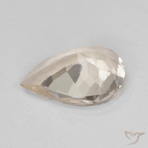 Morganita Light Neutral Orange Natural 0.75ct, Formato de pêra, VVS-VS