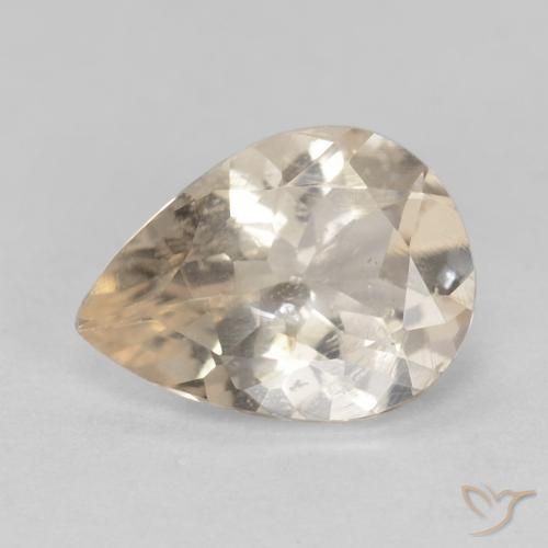0.85ct Natural Dourado claro Morganita, Formato de pêra, VS
