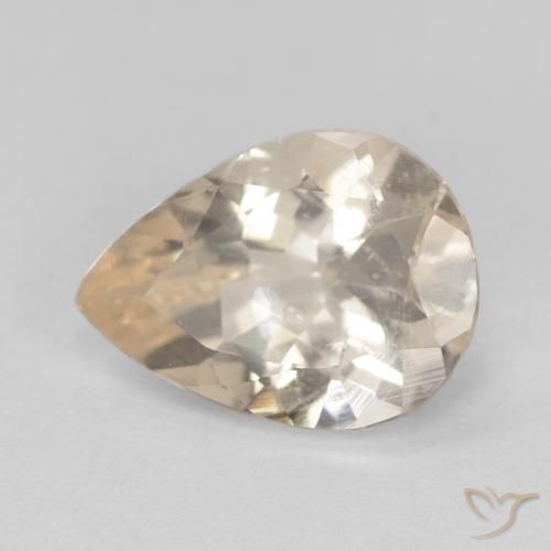 Morganita Dourado claro Natural 0.85ct, Formato de pêra, VS