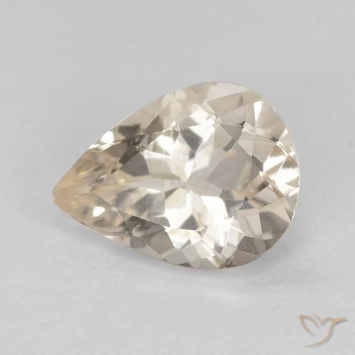 Morganita Dourado claro Natural 0.83ct, Formato de pêra, VVS