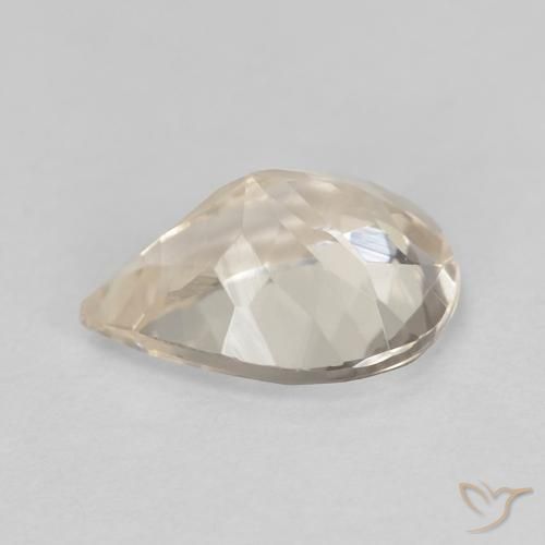 Morganita Dourado claro Natural 0.83ct, Formato de pêra, VVS