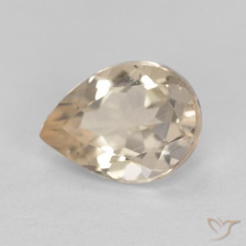 0.77ct Natural Dourado claro Morganita, Formato de pêra, VVS-VS