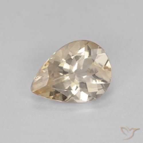 0.84ct Natural Dourado claro Morganita, Formato de pêra, VS