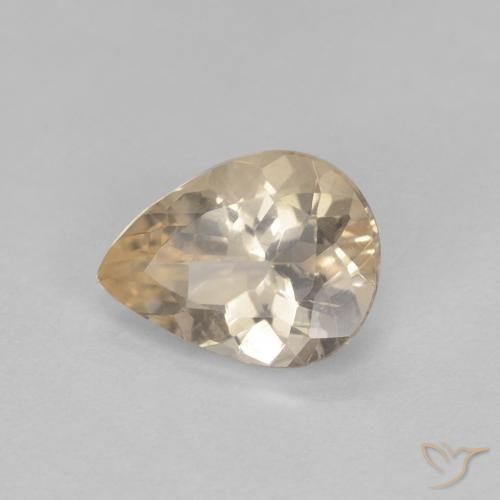 Morganita Dourado claro Natural 0.84ct, Formato de pêra, VS